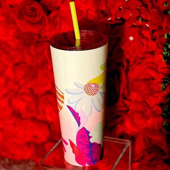 💕💛NWT🌸Starbucks Summer 2024 White Floral Stainless Steel Venti Tumbler - Picture 2 of 9